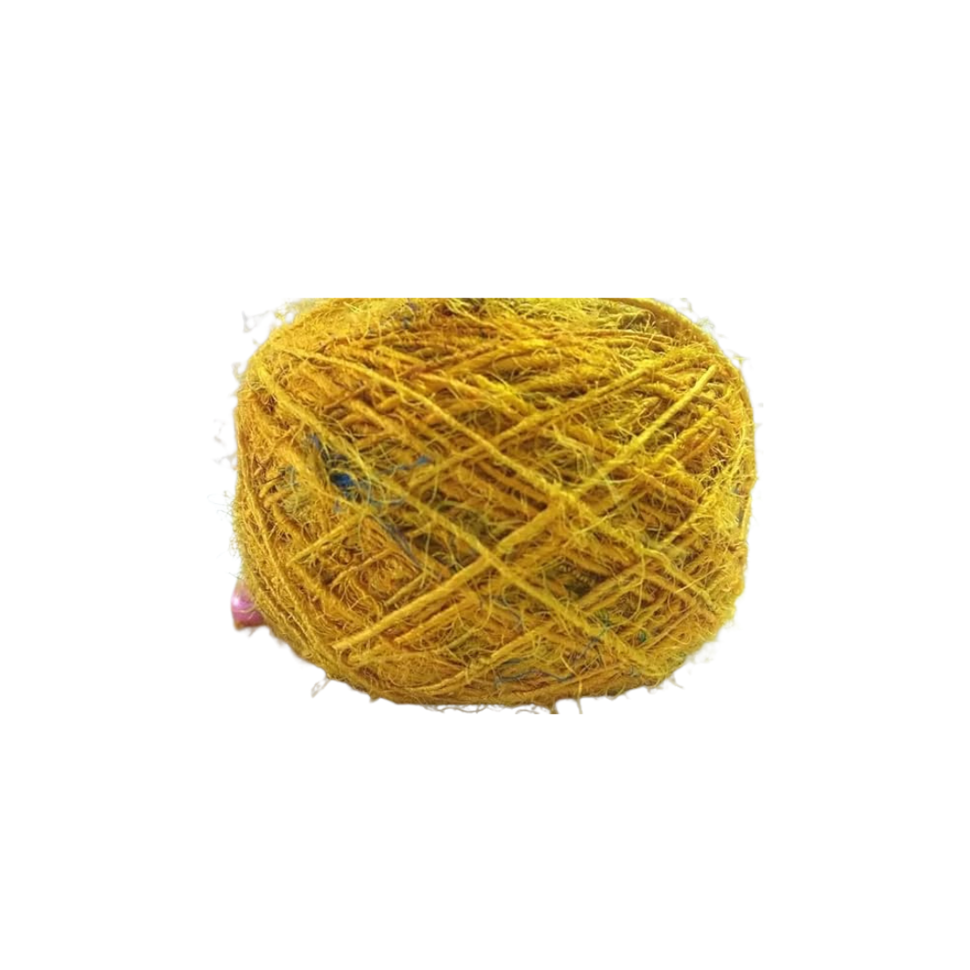 Knitsilk Regular Recycled Sari Silk Yarn - Yellow, 100 Grams (50-70 Yards) | Soft, Eco-Friendly Craft Yarn