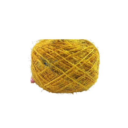 Knitsilk Regular Recycled Sari Silk Yarn - Yellow, 100 Grams (50-70 Yards) | Soft, Eco-Friendly Craft Yarn