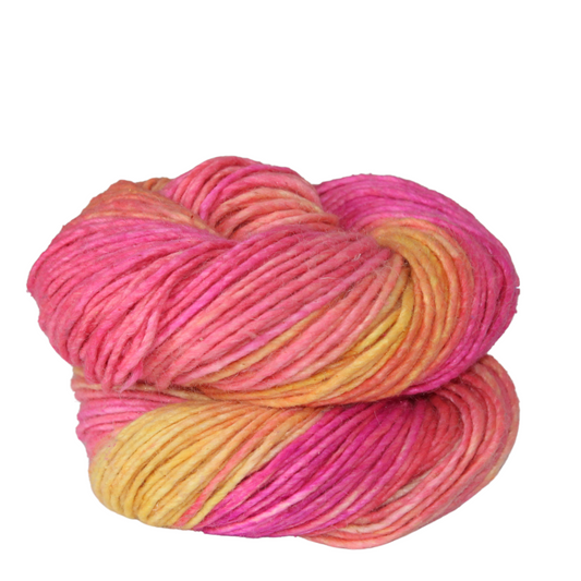 Silk-Wool Blend Singles – Merino Silk Hand-Dyed Yarn (Sport/DK Weight) | 100 gm,225+ yd | Tham