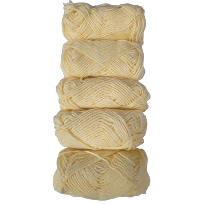 Knitsilk BabySoft – 4‑Ply Acriwool Yarn (Pack of 5 x 20g Balls, 250+ Yards Total) | Snowflake Pearl