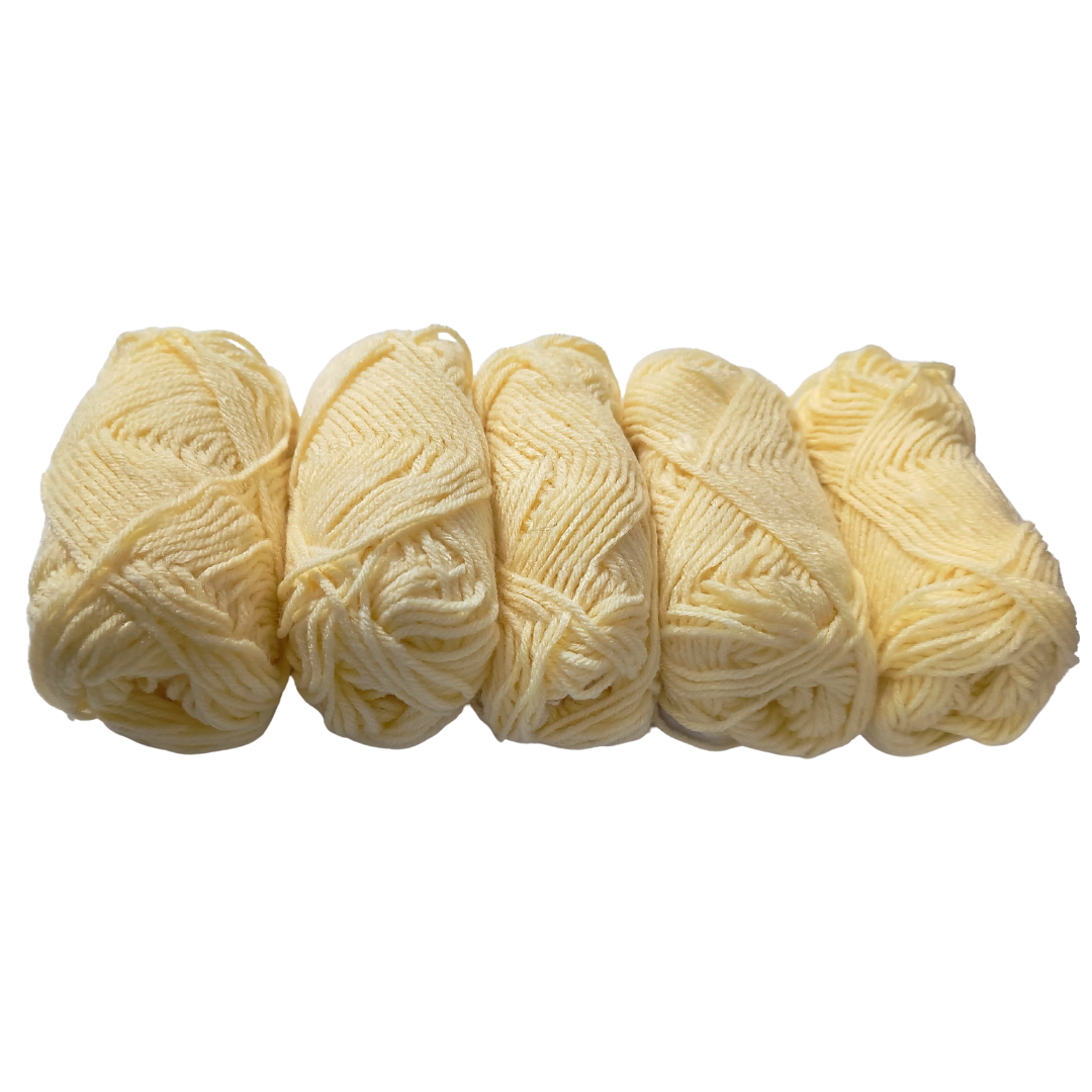 Knitsilk BabySoft – 4‑Ply Acriwool Yarn (Pack of 5 x 20g Balls, 250+ Yards Total) | Snowflake Pearl