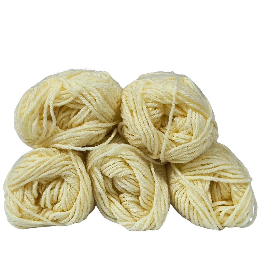 Knitsilk BabySoft – 4‑Ply Acriwool Yarn (Pack of 5 x 20g Balls, 250+ Yards Total) | Snowflake Pearl