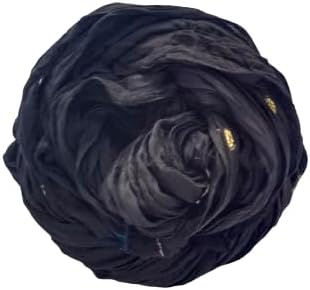 Knitsilk Recycled Sari Silk and chiffon ribbon yarn-Black