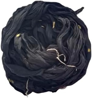 Knitsilk Recycled Sari Silk and chiffon ribbon yarn-Black