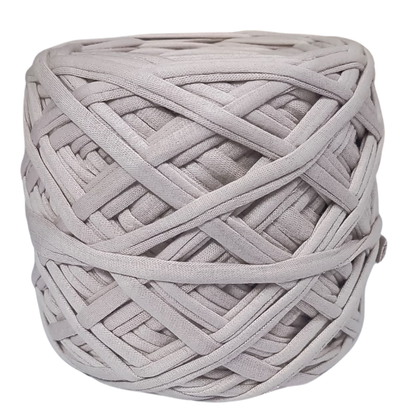 Knitsilk Flexi T-Shirt Yarn – 450g Super Chunky Recycled Cotton Blend – Vibrant Colors – Soft, Durable, Eco-Friendly Bulky Yarn for Knitting, Crochet, Macramé & DIY Crafts, Light grey