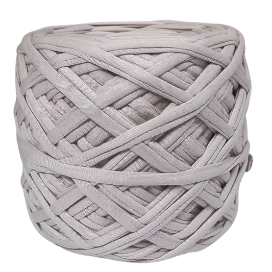 Knitsilk Flexi T-Shirt Yarn – 450g Super Chunky Recycled Cotton Blend – Vibrant Colors – Soft, Durable, Eco-Friendly Bulky Yarn for Knitting, Crochet, Macramé & DIY Crafts, Light grey