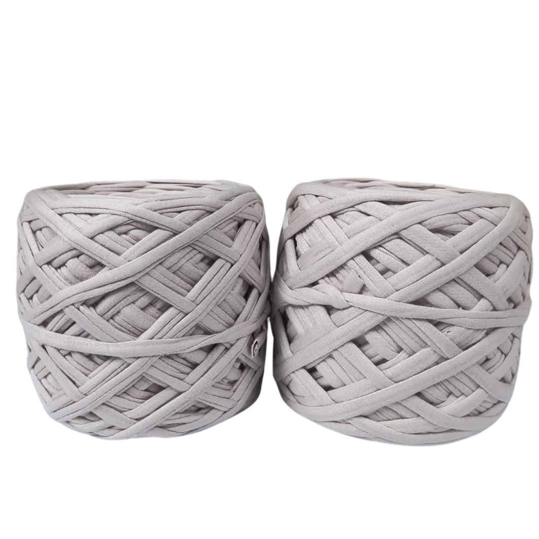 Knitsilk Flexi T-Shirt Yarn – 450g Super Chunky Recycled Cotton Blend – Vibrant Colors – Soft, Durable, Eco-Friendly Bulky Yarn for Knitting, Crochet, Macramé & DIY Crafts, Light grey