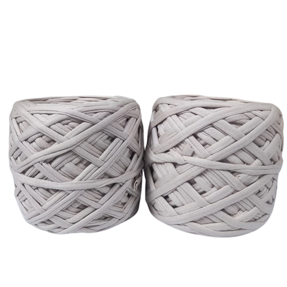 Knitsilk Flexi T-Shirt Yarn – 450g Super Chunky Recycled Cotton Blend – Vibrant Colors – Soft, Durable, Eco-Friendly Bulky Yarn for Knitting, Crochet, Macramé & DIY Crafts, Light grey
