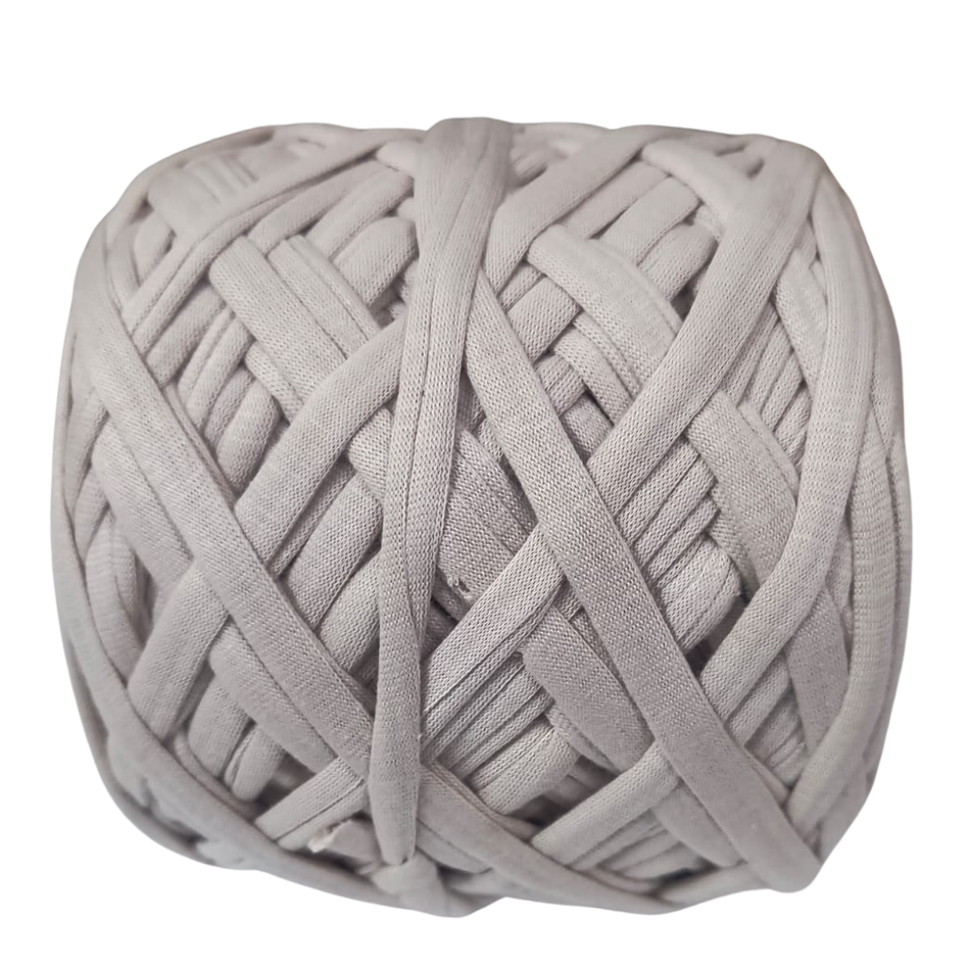 Knitsilk Flexi T-Shirt Yarn – 450g Super Chunky Recycled Cotton Blend – Vibrant Colors – Soft, Durable, Eco-Friendly Bulky Yarn for Knitting, Crochet, Macramé & DIY Crafts, Light grey