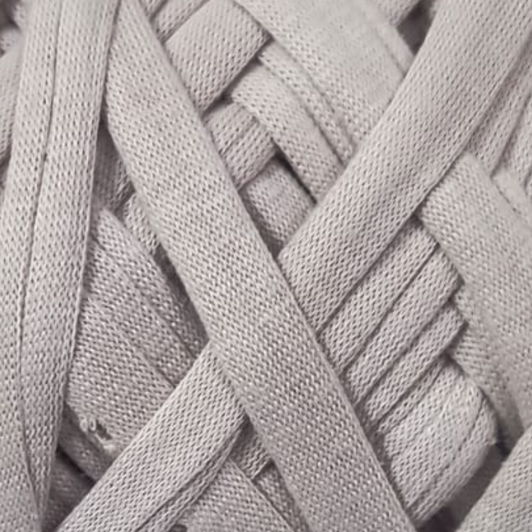 Knitsilk Flexi T-Shirt Yarn – 450g Super Chunky Recycled Cotton Blend – Vibrant Colors – Soft, Durable, Eco-Friendly Bulky Yarn for Knitting, Crochet, Macramé & DIY Crafts, Light grey