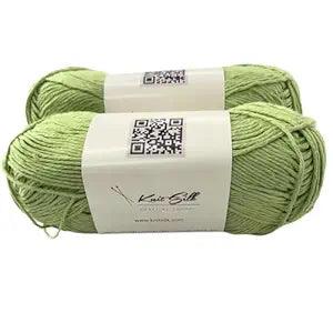 Knitsilk Soft Cotton Knitting Yarn – 100% Cotton | 2 X 100g (Approx. 200+ Yards)