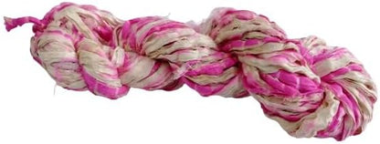 Knitsilk Recycled Shibori Sari Silk Ribbon Yarn-Light pink