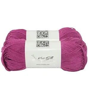 Knitsilk Soft Cotton Knitting Yarn – 100% Cotton | 2 X 100g (Approx. 200+ Yards)