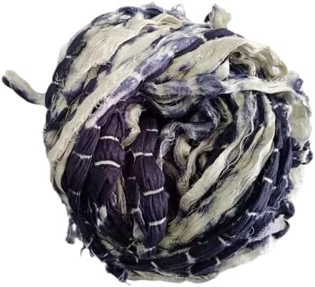 Knitsilk Recycled Shibori Sari Silk Ribbon Yarn-Black