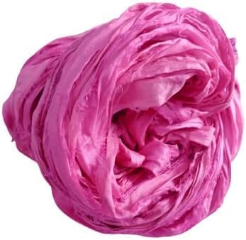 Knitsilk recycled sari silk ribbon yarn — Hot pink