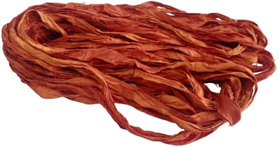 Knitsilk recycled sari silk ribbon yarn — Burnt orange