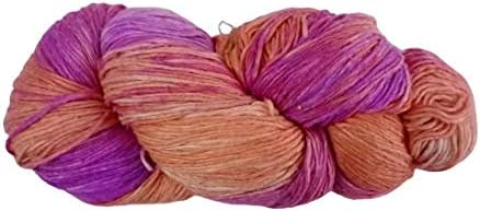 Knitsilk 100% Recycled and Hand-Dyed Silk Roving Worsted Yarn, Luxurious & Soft Silk Roving | Ideal for Knitting, Crocheting, Crafting | Smooth Texture & Fabulous Color Lisbon