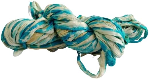 Knitsilk Recycled Shibori Sari Silk Ribbon Yarn-Blue