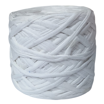 Knitsilk Flexi T-Shirt Yarn – 450g Super Chunky Recycled Cotton Blend – Vibrant Colors – Soft, Durable, Eco-Friendly Bulky Yarn for Knitting, Crochet, Macramé & DIY Crafts, White