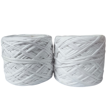 Knitsilk Flexi T-Shirt Yarn – 450g Super Chunky Recycled Cotton Blend – Vibrant Colors – Soft, Durable, Eco-Friendly Bulky Yarn for Knitting, Crochet, Macramé & DIY Crafts, White