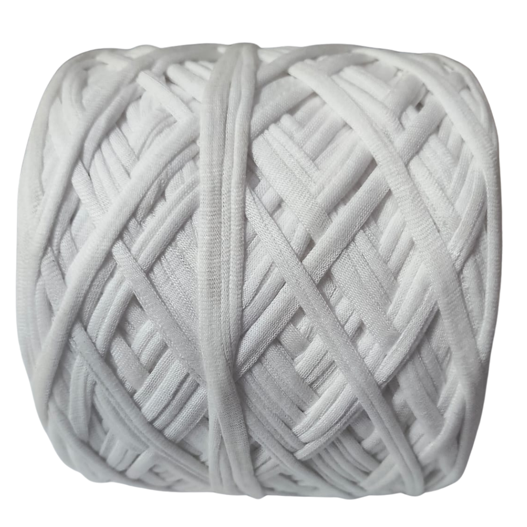 Knitsilk Flexi T-Shirt Yarn – 450g Super Chunky Recycled Cotton Blend – Vibrant Colors – Soft, Durable, Eco-Friendly Bulky Yarn for Knitting, Crochet, Macramé & DIY Crafts, White