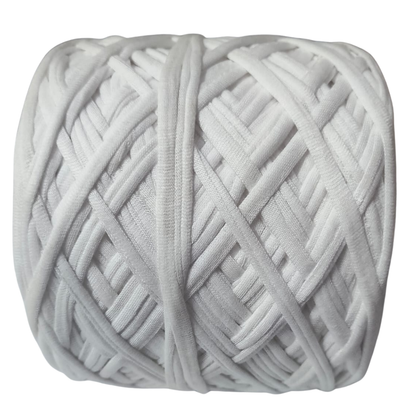 Knitsilk Flexi T-Shirt Yarn – 450g Super Chunky Recycled Cotton Blend – Vibrant Colors – Soft, Durable, Eco-Friendly Bulky Yarn for Knitting, Crochet, Macramé & DIY Crafts, White