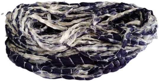 Knitsilk Recycled Shibori Sari Silk Ribbon Yarn-Black