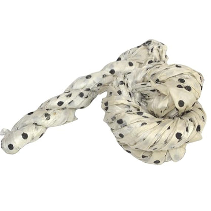 Knitsilk recycled sari silk ribbon yarn - Polka dot(Black)