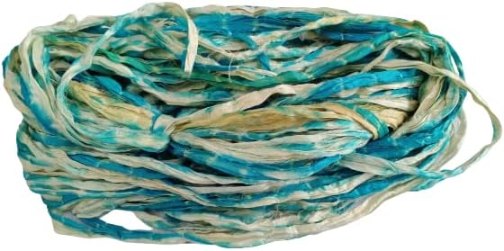 Knitsilk Recycled Shibori Sari Silk Ribbon Yarn-Blue