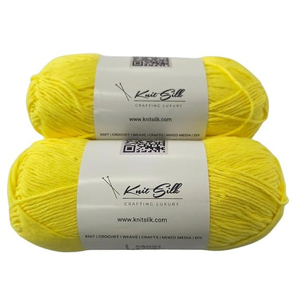 Knitsilk Soft Cotton Knitting Yarn – 100% Cotton | 2 X 100g (Approx. 200+ Yards)