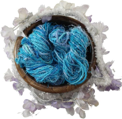 Knitsilk linen yarn, Light blue