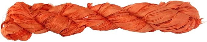Knitsilk recycled sari silk ribbon yarn — orange 