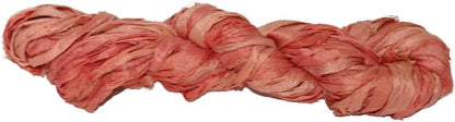 Knitsilk recycled sari silk ribbon yarn — Peach