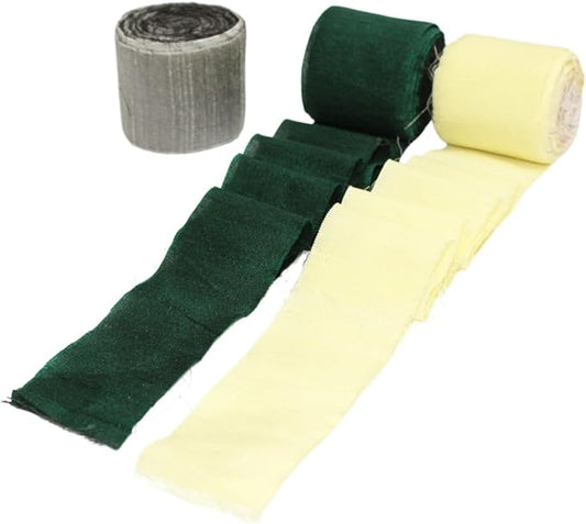 Knitsilk Dupioni Satin Ribbon Green and Brown