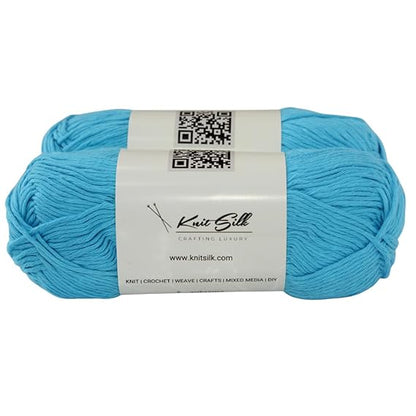 Knitsilk Soft Cotton Knitting Yarn – 100% Cotton | 2 X 100g (Approx. 200+ Yards)