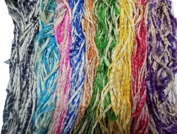 Knitsilk Recycled Shibori Sari Silk Ribbon Yarn-Light pink