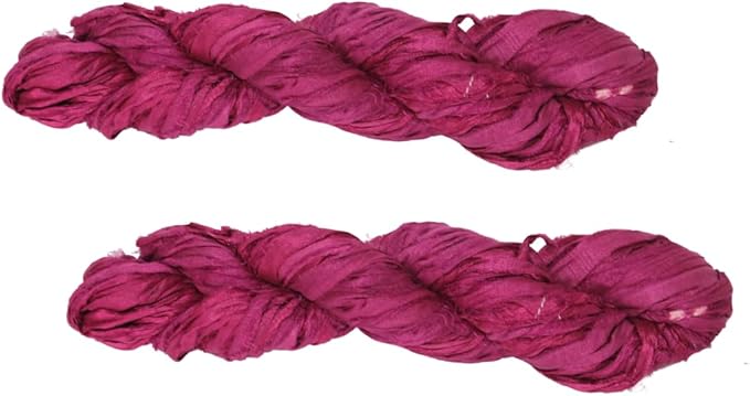 Knitsilk recycled sari silk ribbon yarn — Pink