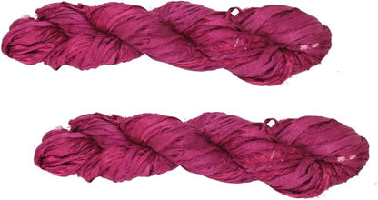 Knitsilk recycled sari silk ribbon yarn — Pink