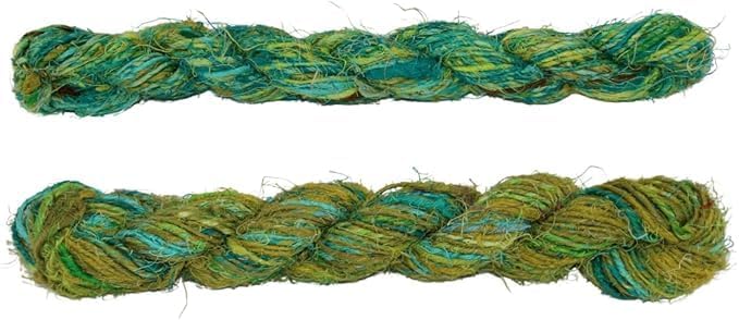 Knitsilk linen yarn, Green