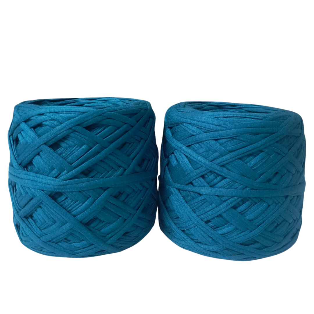 Knitsilk Flexi T-Shirt Yarn – 450g Super Chunky Recycled Cotton Blend – Vibrant Colors – Soft, Durable, Eco-Friendly Bulky Yarn for Knitting, Crochet, Macramé & DIY Crafts, Teal