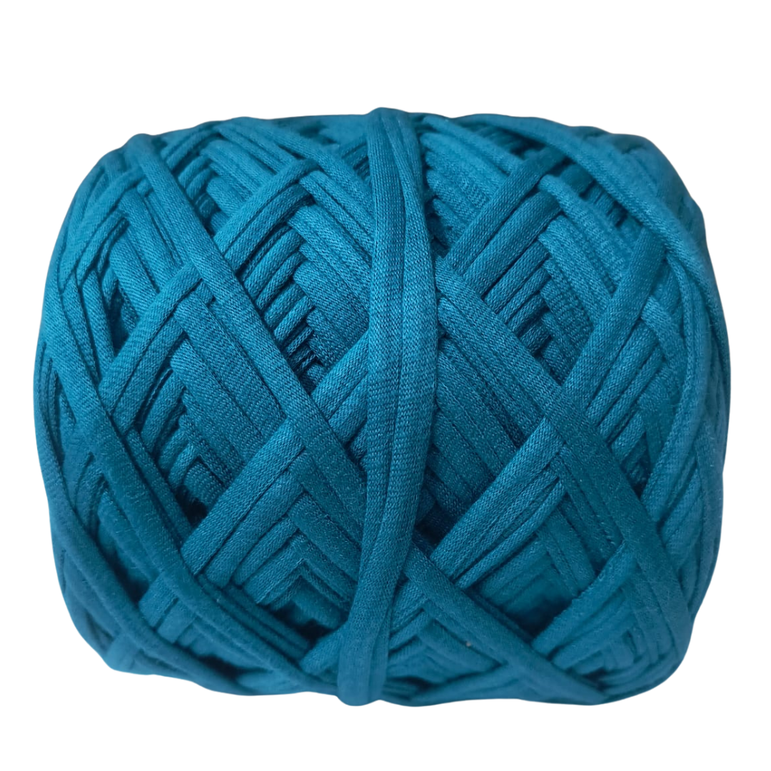 Knitsilk Flexi T-Shirt Yarn – 450g Super Chunky Recycled Cotton Blend – Vibrant Colors – Soft, Durable, Eco-Friendly Bulky Yarn for Knitting, Crochet, Macramé & DIY Crafts, Teal