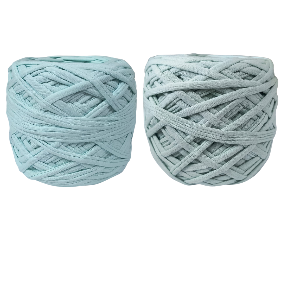 Knitsilk Flexi T-Shirt Yarn – 450g Super Chunky Recycled Cotton Blend – Vibrant Colors – Soft, Durable, Eco-Friendly Bulky Yarn for Knitting, Crochet, Macramé & DIY Crafts, Mint green