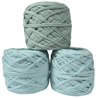 Knitsilk Flexi T-Shirt Yarn – 450g Super Chunky Recycled Cotton Blend – Vibrant Colors – Soft, Durable, Eco-Friendly Bulky Yarn for Knitting, Crochet, Macramé & DIY Crafts, Mint green
