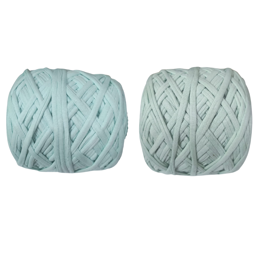 Knitsilk Flexi T-Shirt Yarn – 450g Super Chunky Recycled Cotton Blend – Vibrant Colors – Soft, Durable, Eco-Friendly Bulky Yarn for Knitting, Crochet, Macramé & DIY Crafts, Mint green