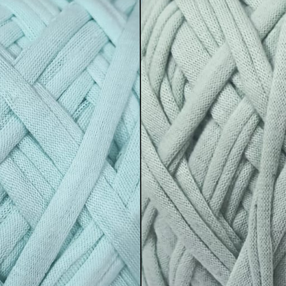 Knitsilk Flexi T-Shirt Yarn – 450g Super Chunky Recycled Cotton Blend – Vibrant Colors – Soft, Durable, Eco-Friendly Bulky Yarn for Knitting, Crochet, Macramé & DIY Crafts, Mint green