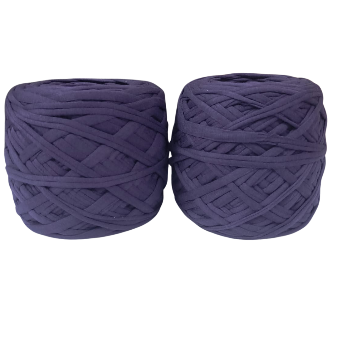 Knitsilk Flexi T-Shirt Yarn – 450g Super Chunky Recycled Cotton Blend – Vibrant Colors – Soft, Durable, Eco-Friendly Bulky Yarn for Knitting, Crochet, Macramé & DIY Crafts, Dark purple