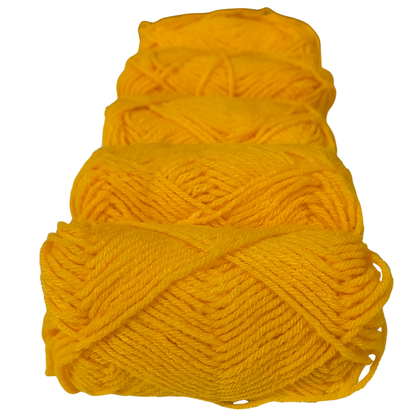 Knitsilk BabySoft – 4‑Ply Acriwool Yarn (Pack of 5 x 20g Balls, 250+ Yards Total) | Sunshine Glow