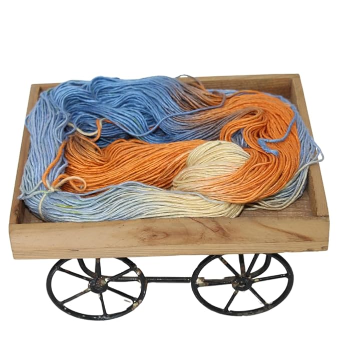 Knitsilk 100% Recycled and Hand-Dyed Silk Roving Worsted Yarn, Luxurious & Soft Silk Roving | Ideal for Knitting, Crocheting, Crafting | Smooth Texture & Fabulous Color.(100 gm-225 Yards,Ibiza)