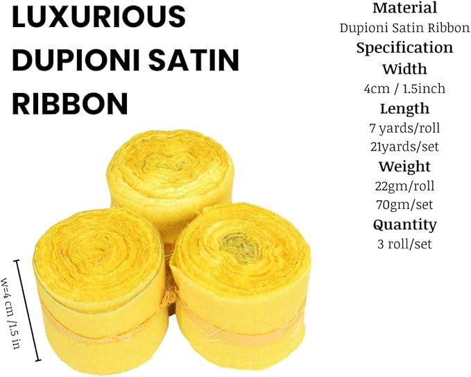 Knitsilk Dupioni Satin Ribbon, Dark yellow