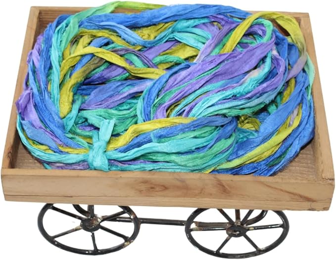 Knitsilk recycled sari silk ribbon yarn — Tye an Dye
